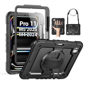 SEYMAC for iPad Pro 11 Inch Case M5 2025 / M4 2024, Heavy Duty Shockproof Protec